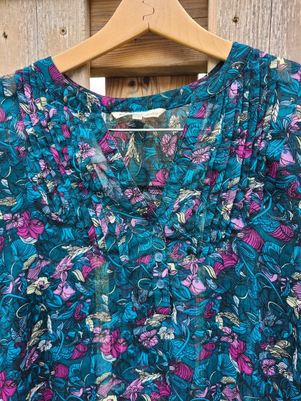 FLORAL FMX Design Studio Blouse Women's Size XL Long sleeve blouse